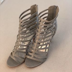 Windsor Silver Glitter Heels Size 10